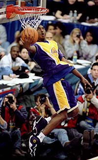 Kobe Goes Around The Hoop And Dunks